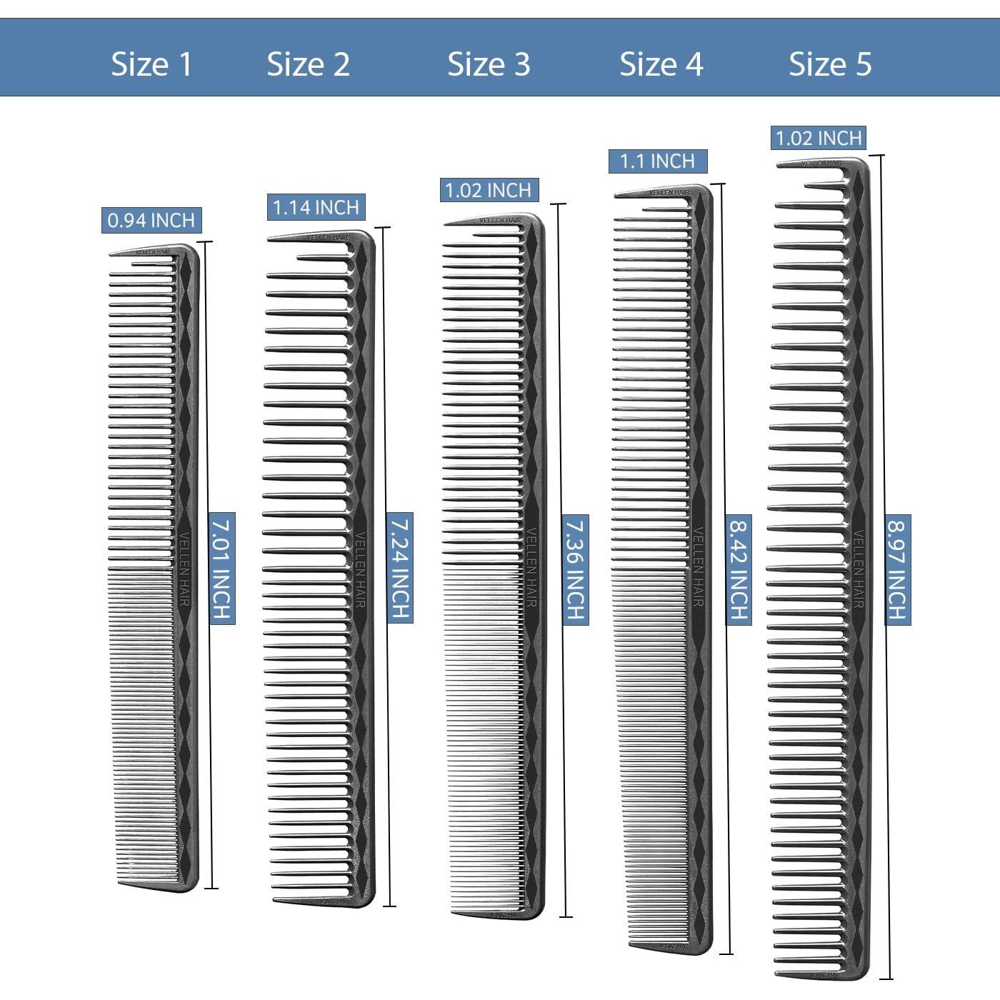 Peines de Corte Vellen Hair 5 Piezas Resistente al Calor