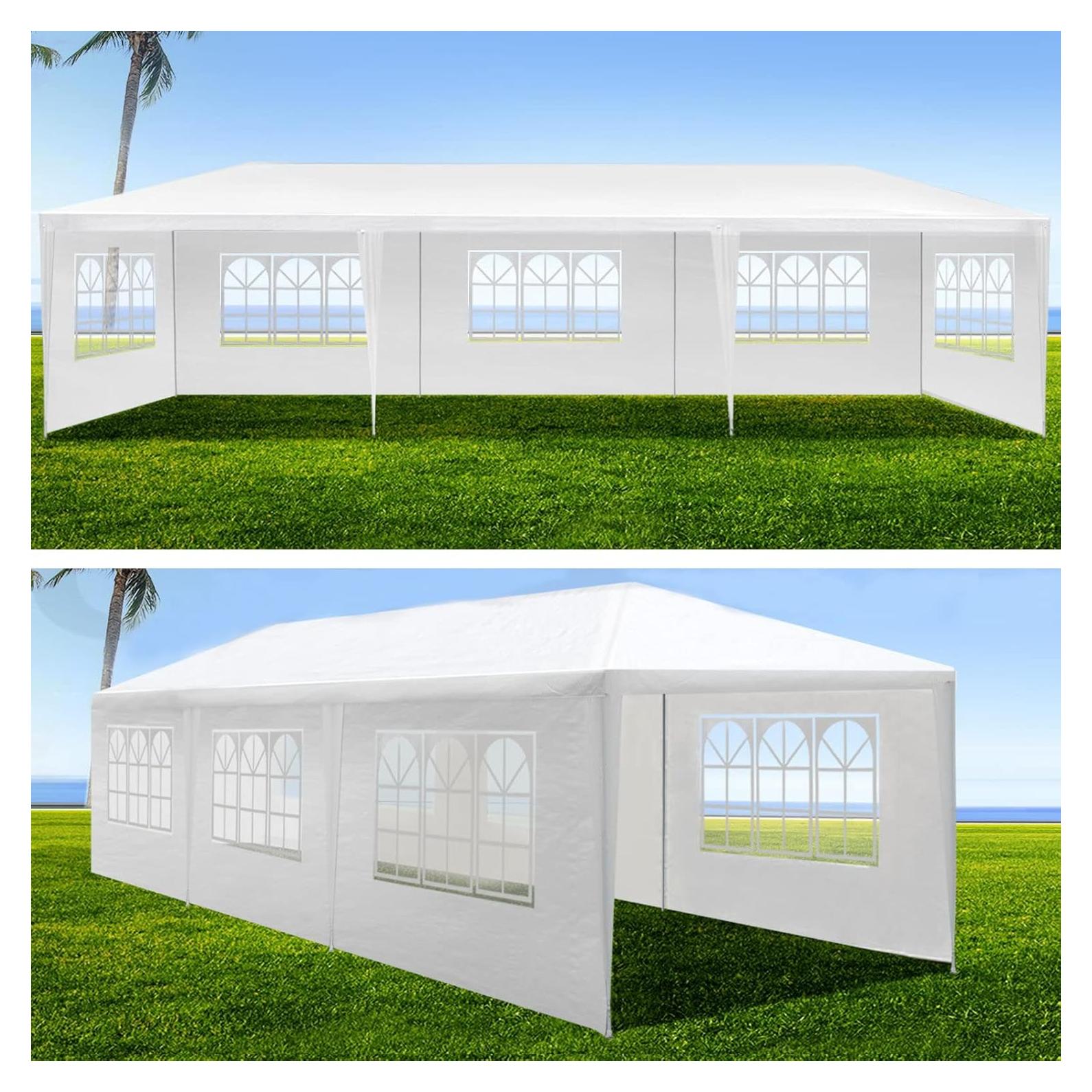 Spacious Outdoor Canopy Tent with Removable Sidewalls, Weddings and Events, 10'x30', White