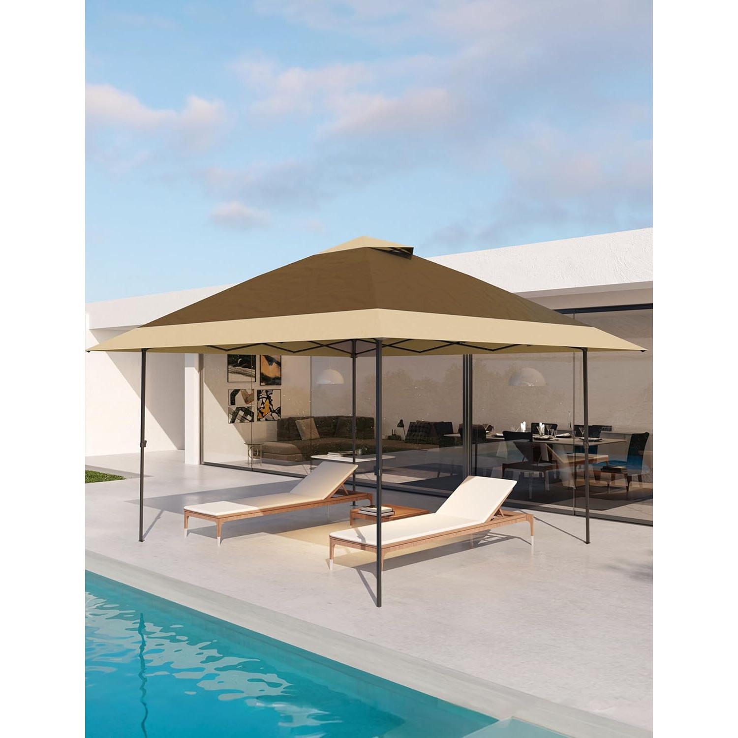 Gazebo Plegable KYBOLT 3.66x3.66m Impermeable Caqui