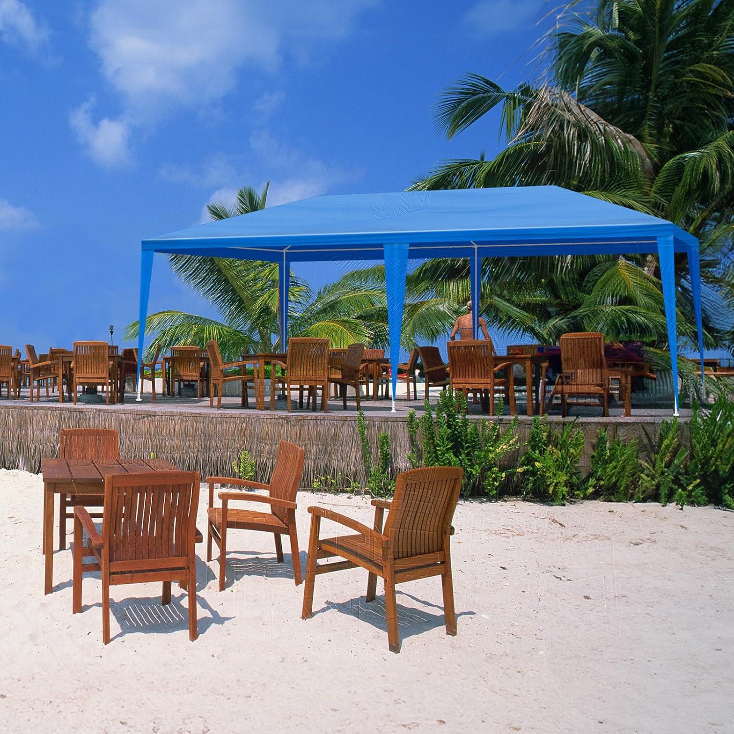 10x20ft Outdoor Wedding Party Canopy Tent,Heavy Duty Waterproof Patio Gazebo Tent,Outside Gazebo Event Shelter Tent,with 6 Removable Sidewalls,for Garden/Patio/Backyard (Blue)