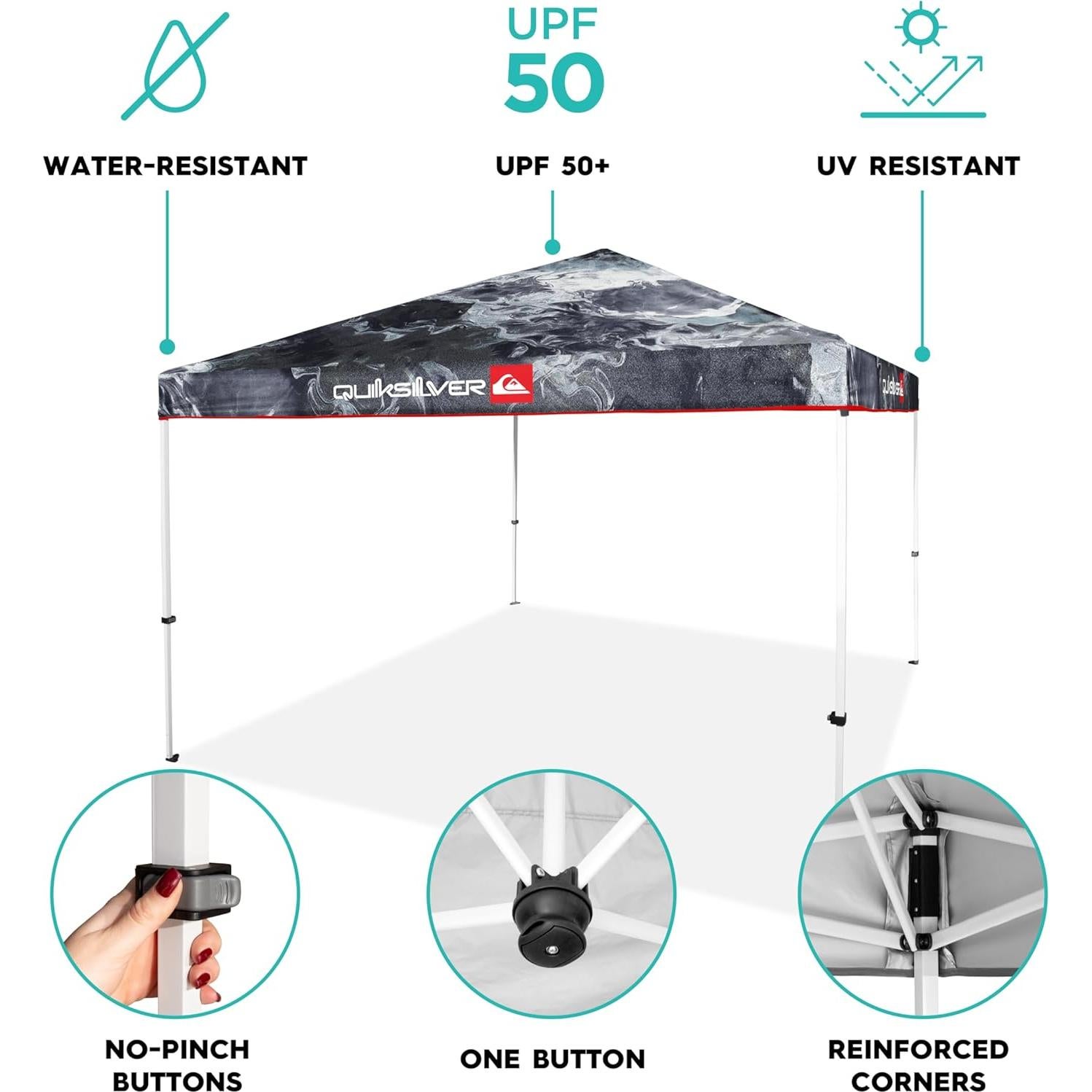 Carpa Plegable Quiksilver 3.05x3.05m UPF 50+ Resistente al Agua