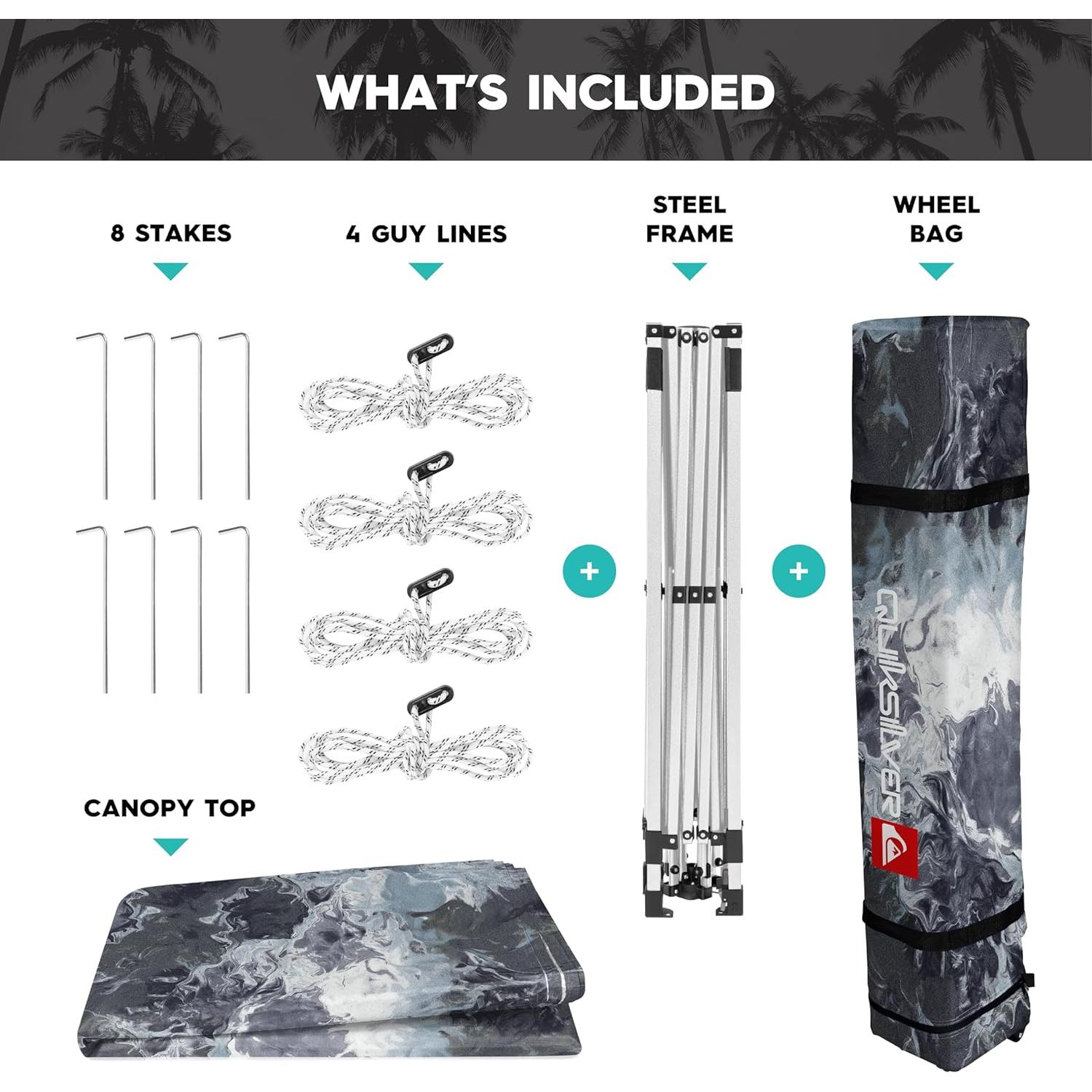 Carpa Plegable Quiksilver 3.05x3.05m UPF 50+ Resistente al Agua