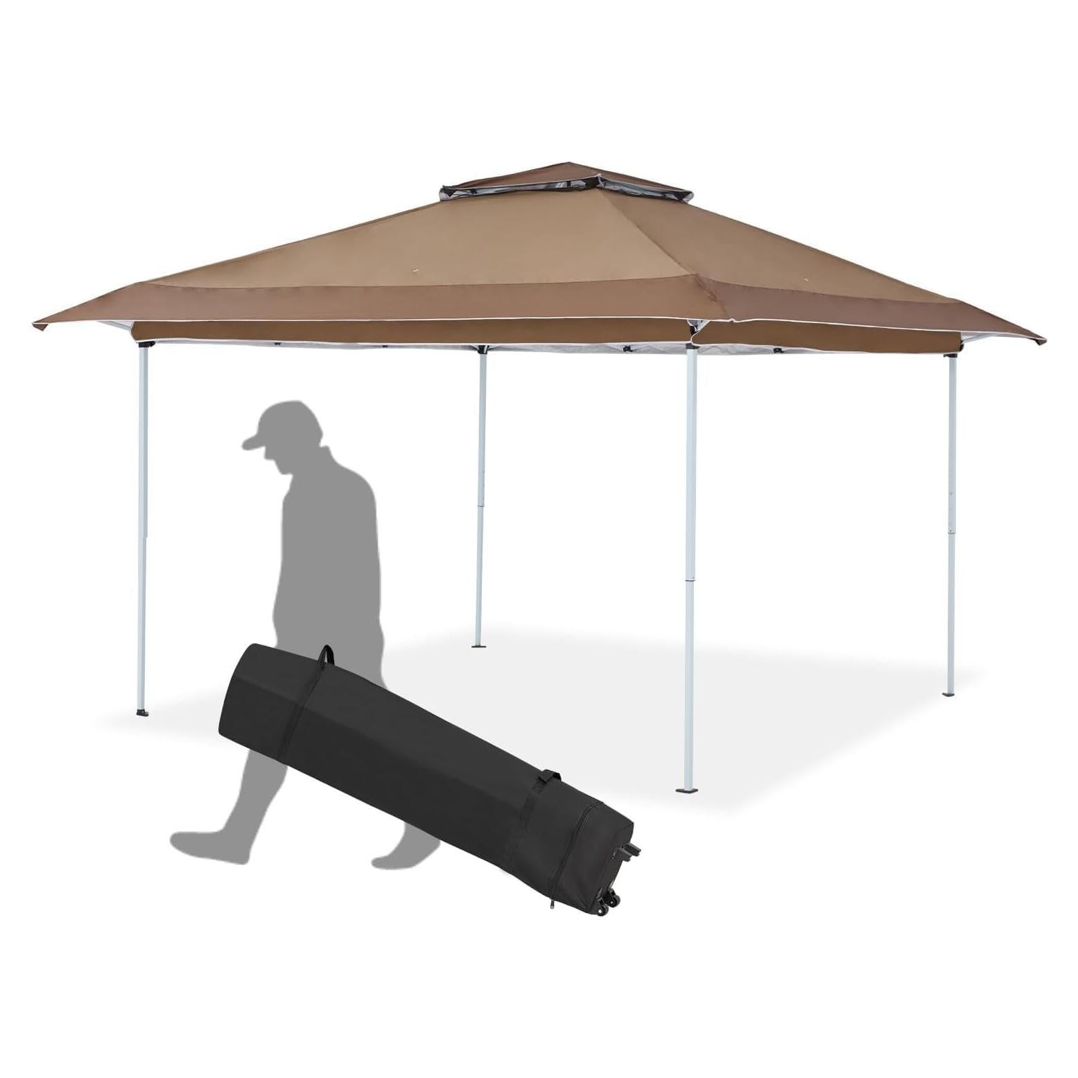 Carpa Instantánea ECOTOUGE 3.66m Marrón Resistente al Agua y UV