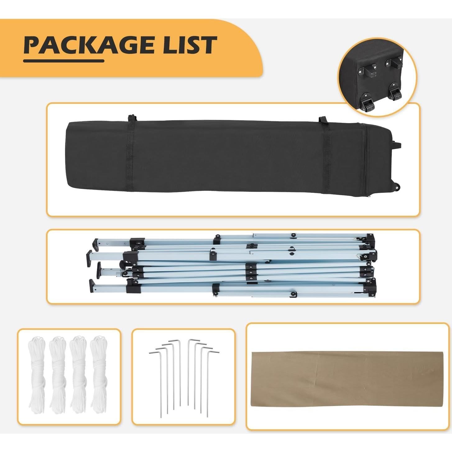 Carpa Instantánea ECOTOUGE 3.66m Marrón Resistente al Agua y UV