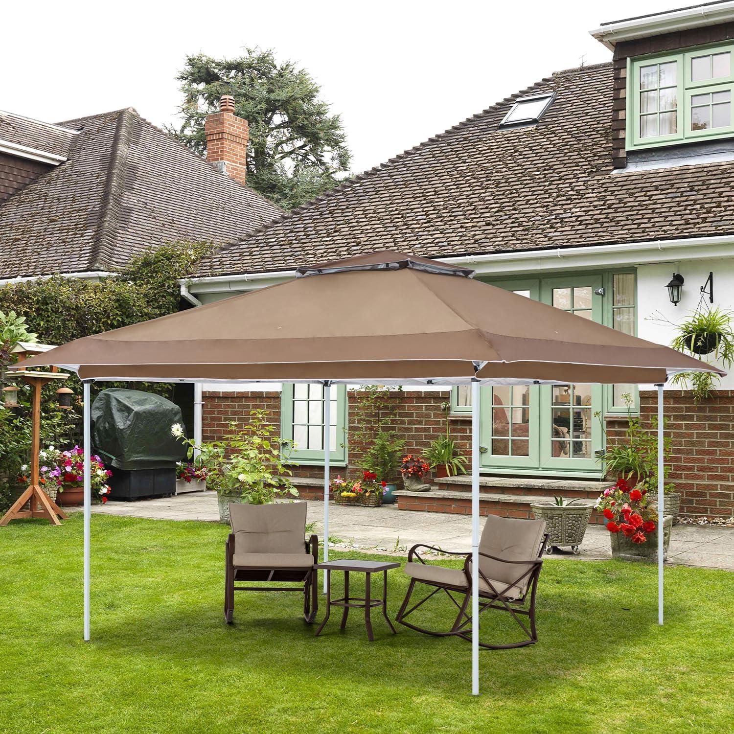 Carpa Instantánea ECOTOUGE 3.66m Marrón Resistente al Agua y UV