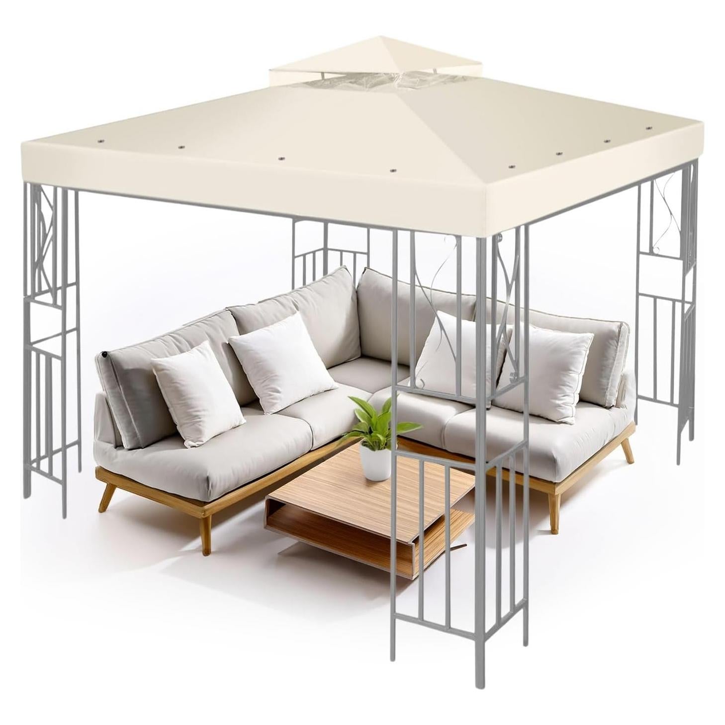 Cubierta de Reemplazo para Gazebo Flexzion 2.4x2.4m Impermeable