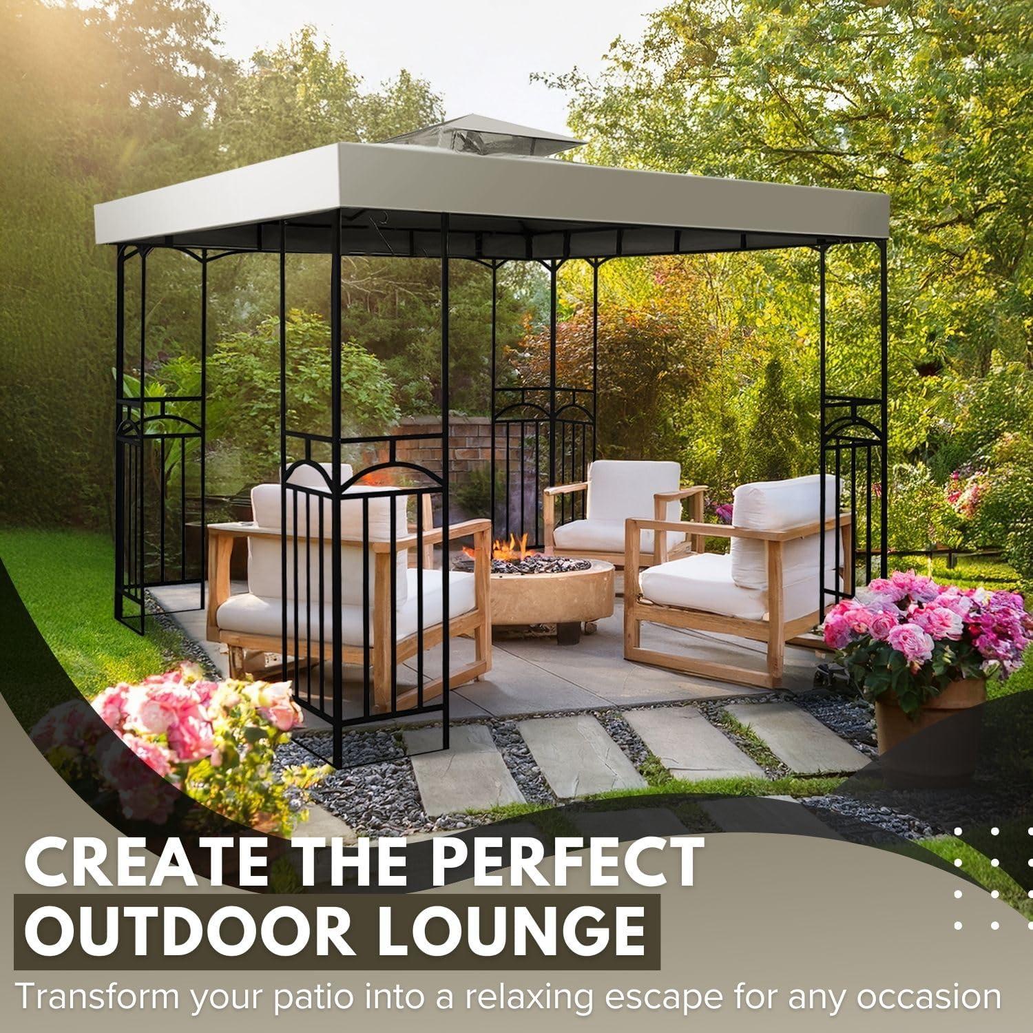 Cubierta de Reemplazo para Gazebo Flexzion 2.4x2.4m Impermeable