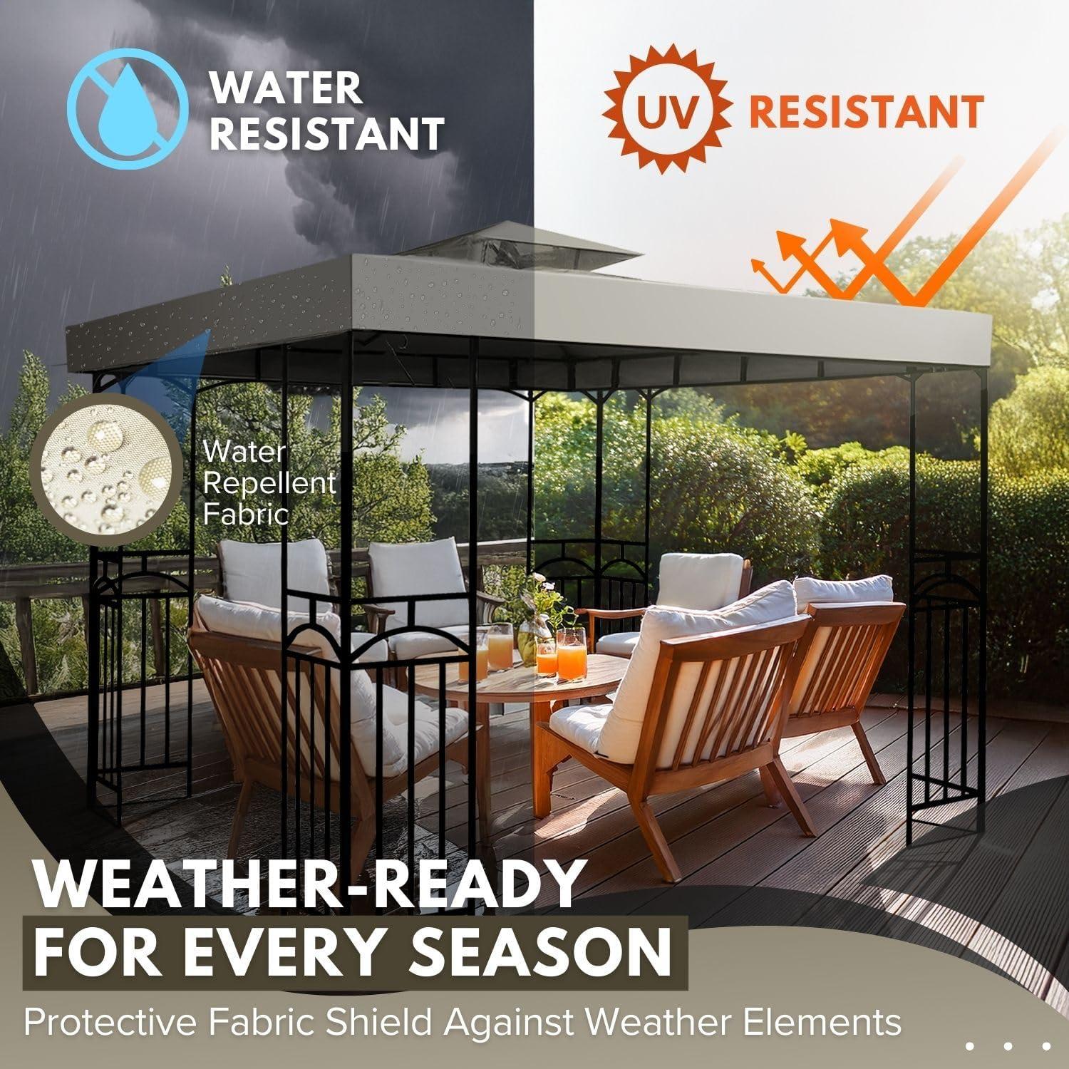 Cubierta de Reemplazo para Gazebo Flexzion 2.4x2.4m Impermeable