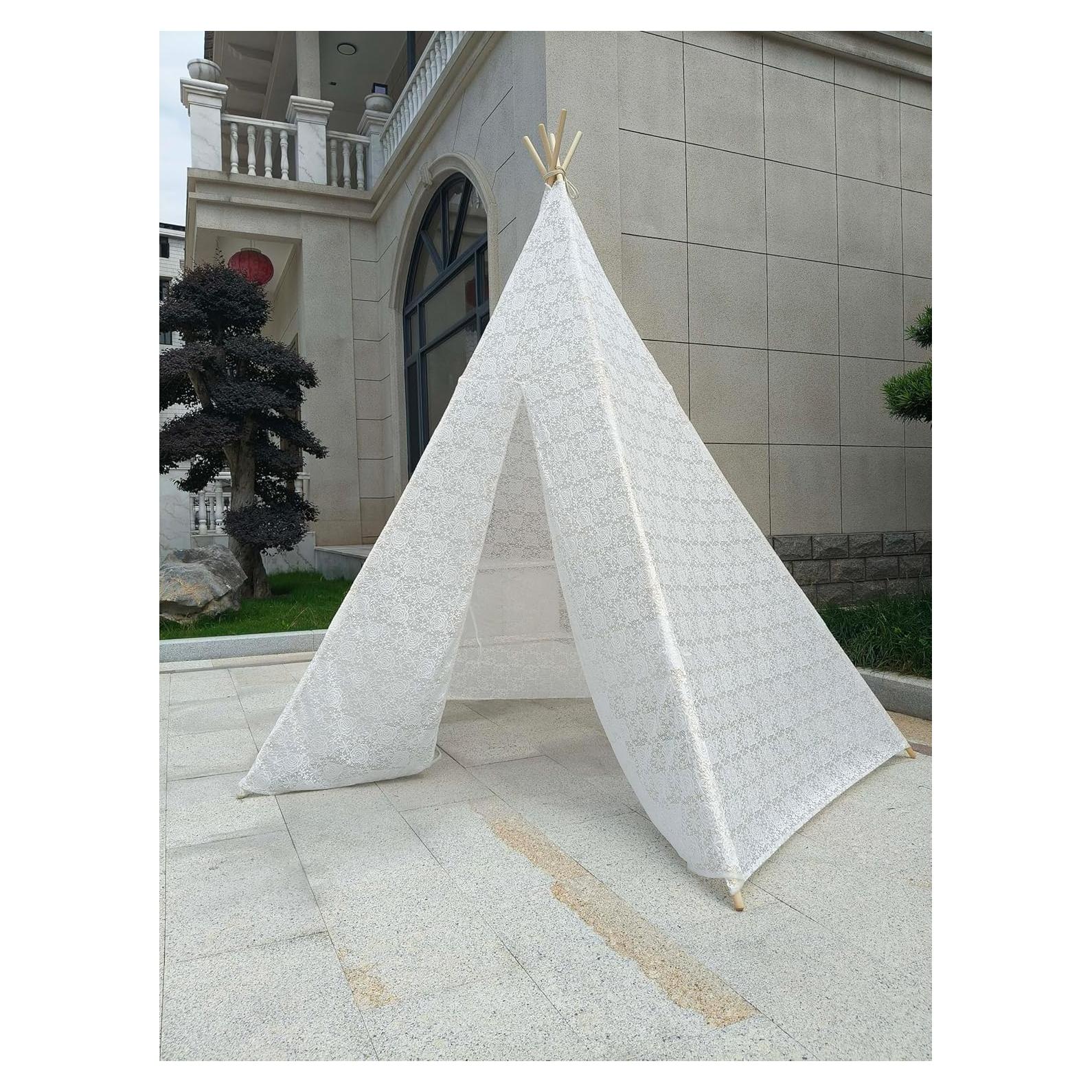 Tienda Teepee Grande ABULU de Encaje Blanco 220 cm para Adultos