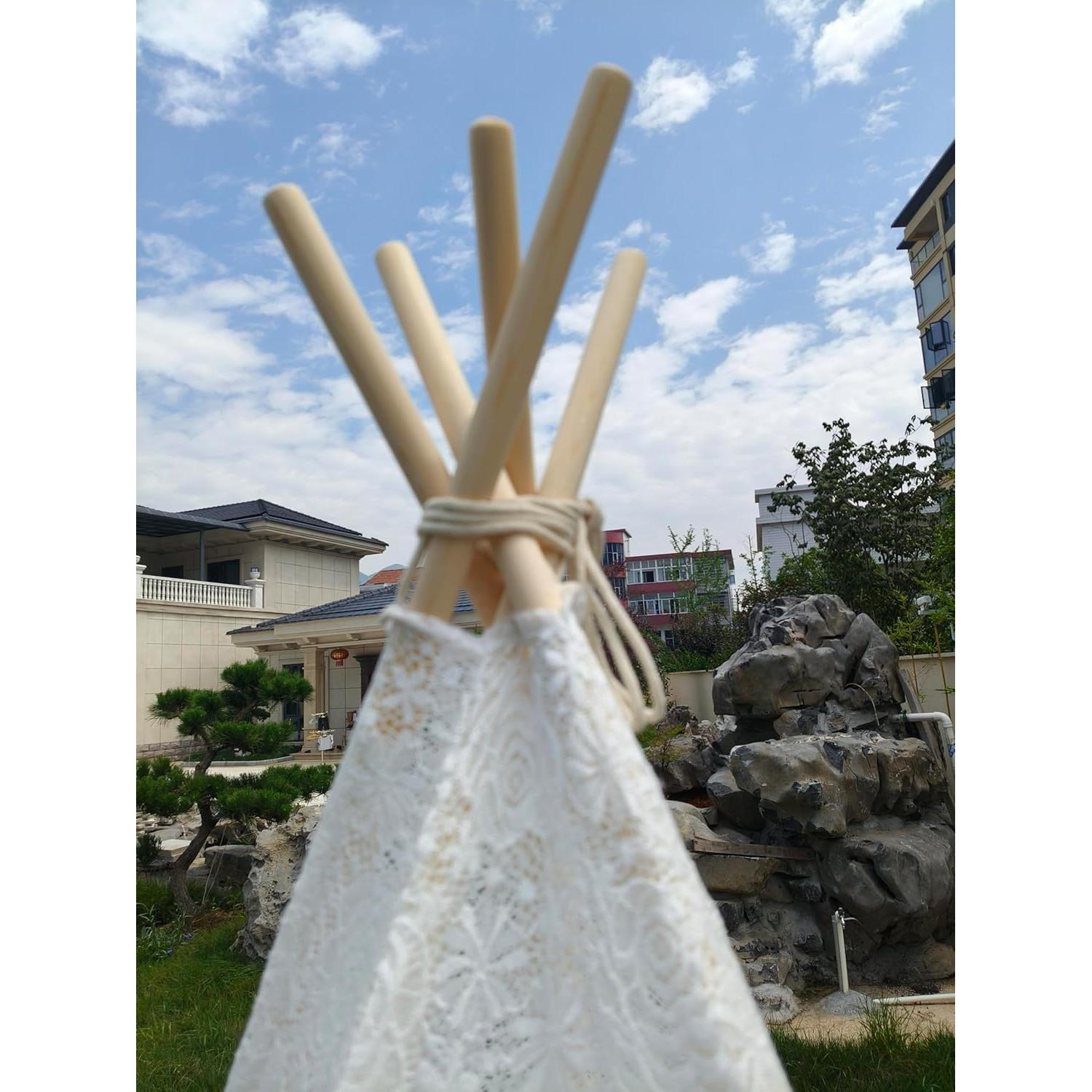Tienda Teepee Grande ABULU de Encaje Blanco 220 cm para Adultos