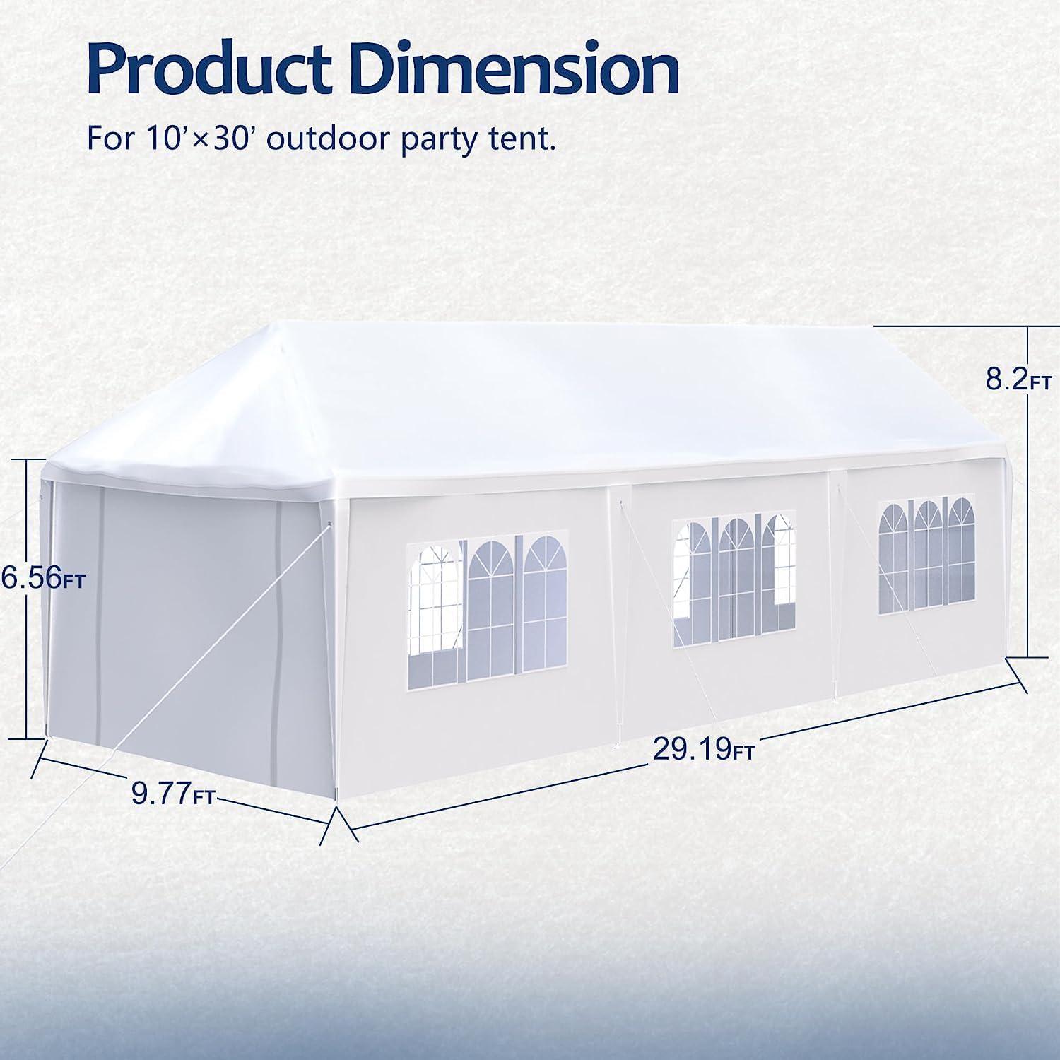 Carpa Instantánea Portátil BQOQB 3x9m Impermeable con 8 Paredes