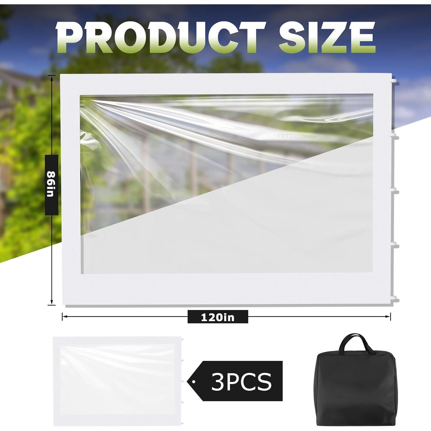 Paredes Laterales Transparentes SmoothNovelty 3 Pcs 2.18x3.05m