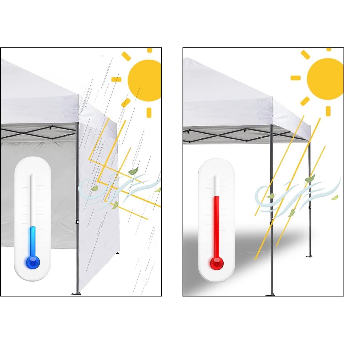 Pared Lateral Oscura Senmortar 3x3m para Carpa Instantánea