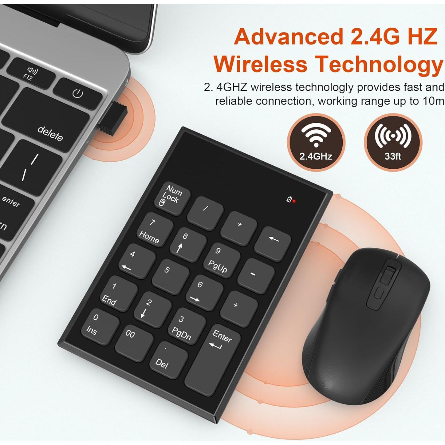 Combo Teclado Numérico y Ratón Inalámbrico Rytaki Pro 19 Teclas