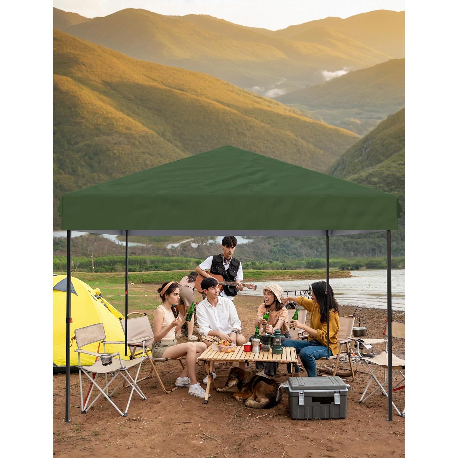 Carpa Plegable DEXSO 3.05x3.05m Impermeable Verde con Pared