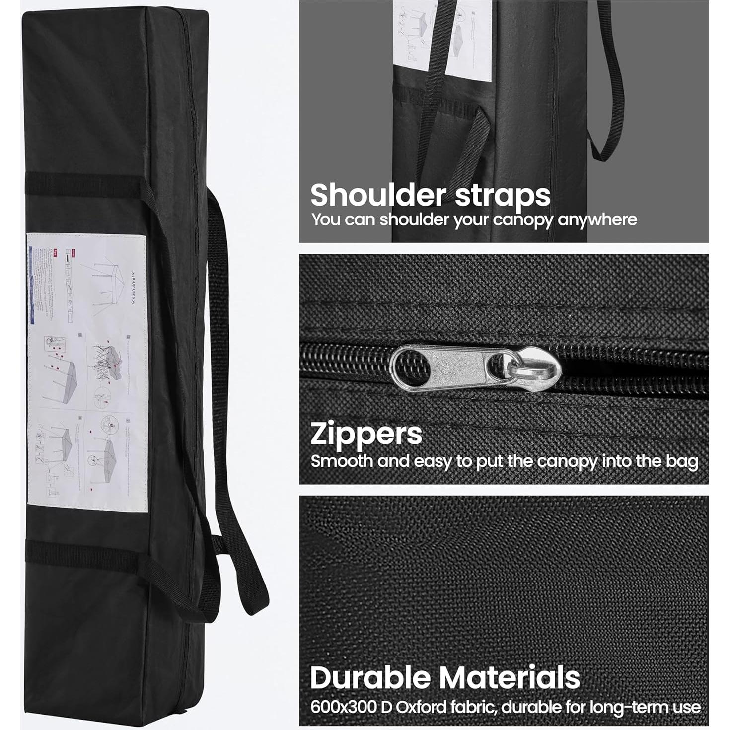 Yaheetech Instant Canopy Tent, 10x10 Slant Leg Easy Outdoor Pop up Canopy, Folding Portable Gazebo Instant Shelter Tent with Backpack for Garden/Camping/Party, 10x10 Base 8x8 Top, Blue