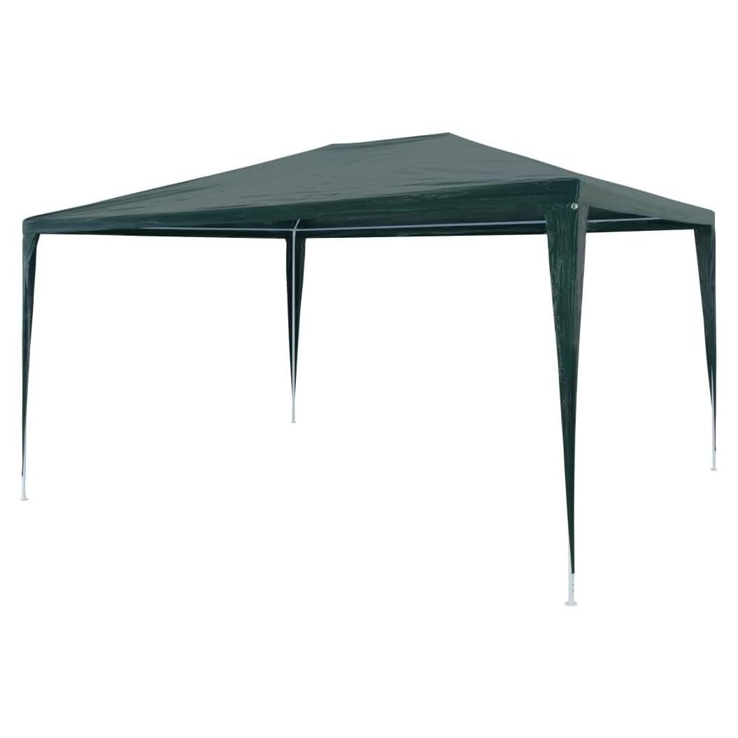 Party Tent Gazebo Outdoor Canopy 9.8'x13.1' Green PE Roof Steel Frame Portable Shelter for Backyard Events, Garden Gatherings and Outdoor Activities