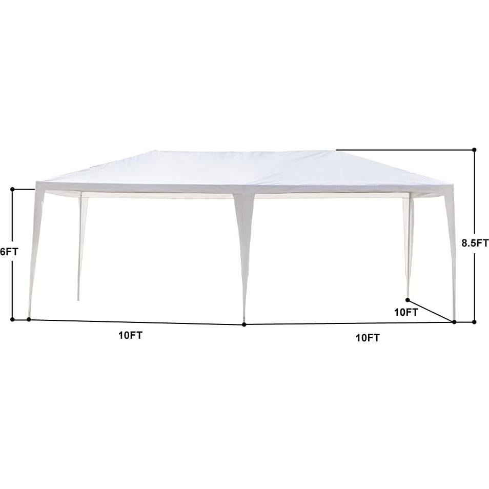 Carpa de Fiesta 10x20ft Myoihomora Blanca Impermeable con Paredes