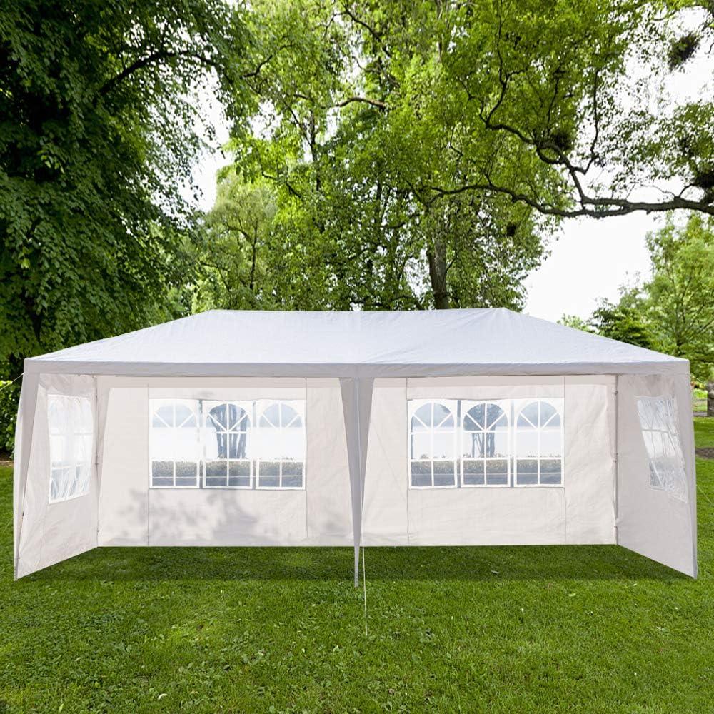 Carpa de Fiesta 10x20ft Myoihomora Blanca Impermeable con Paredes