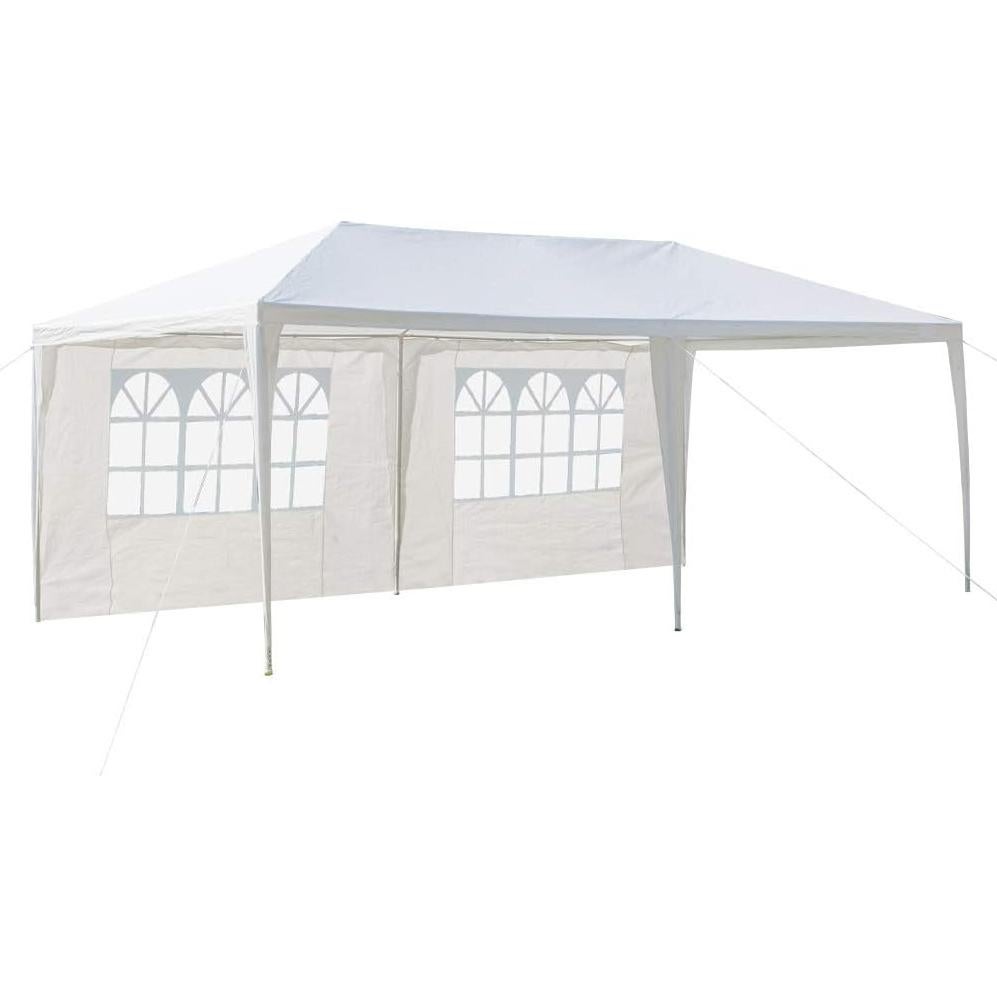 Carpa de Fiesta 10x20ft Myoihomora Blanca Impermeable con Paredes