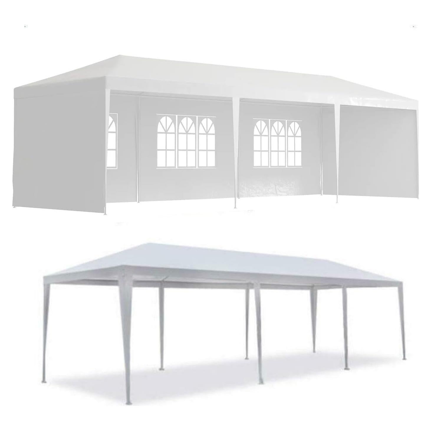Spacious Outdoor Gazebo Canopy Tent for Memorable Events, 10x30' with Removable Sidewalls and Windows