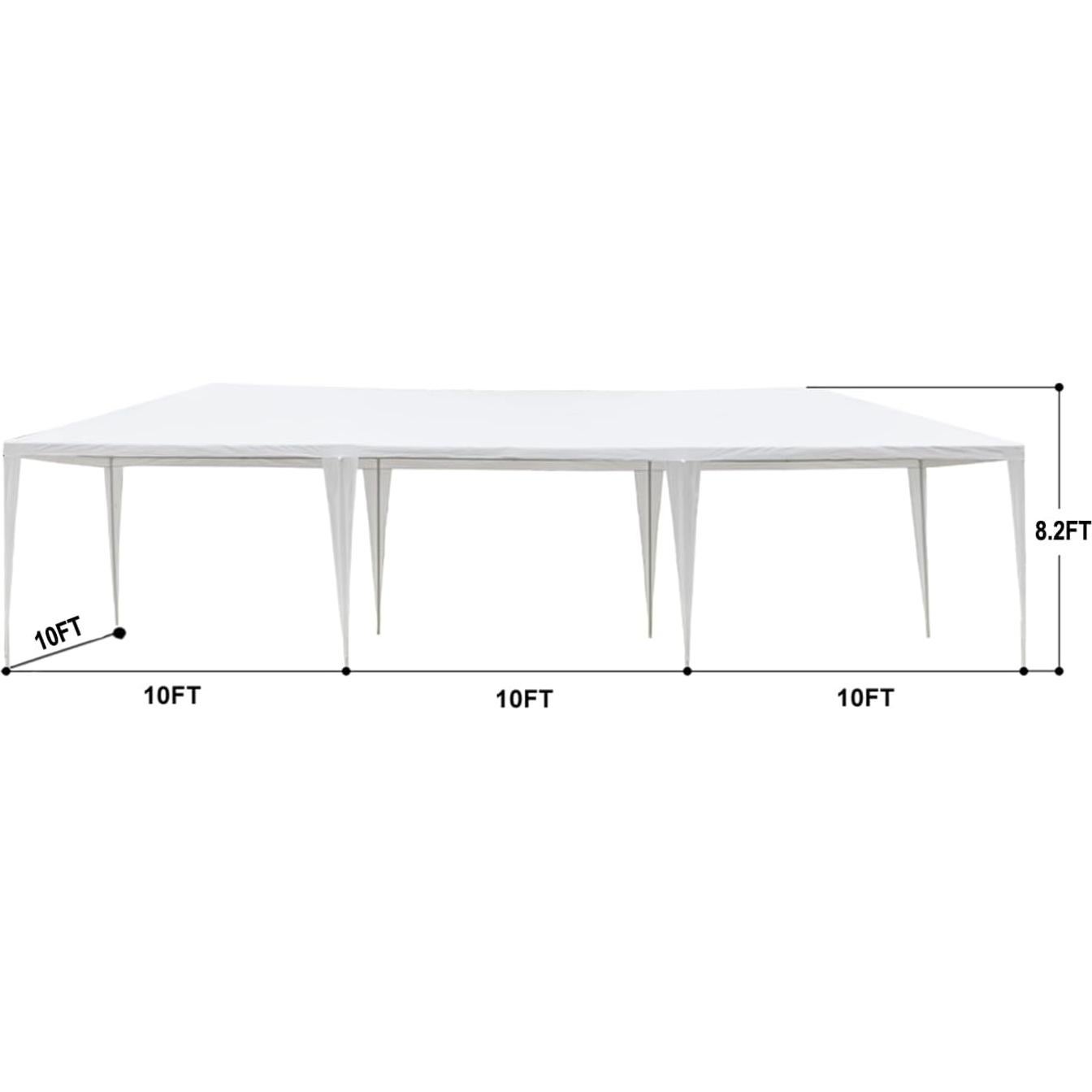 Spacious Outdoor Gazebo Canopy Tent for Memorable Events, 10x30' with Removable Sidewalls and Windows