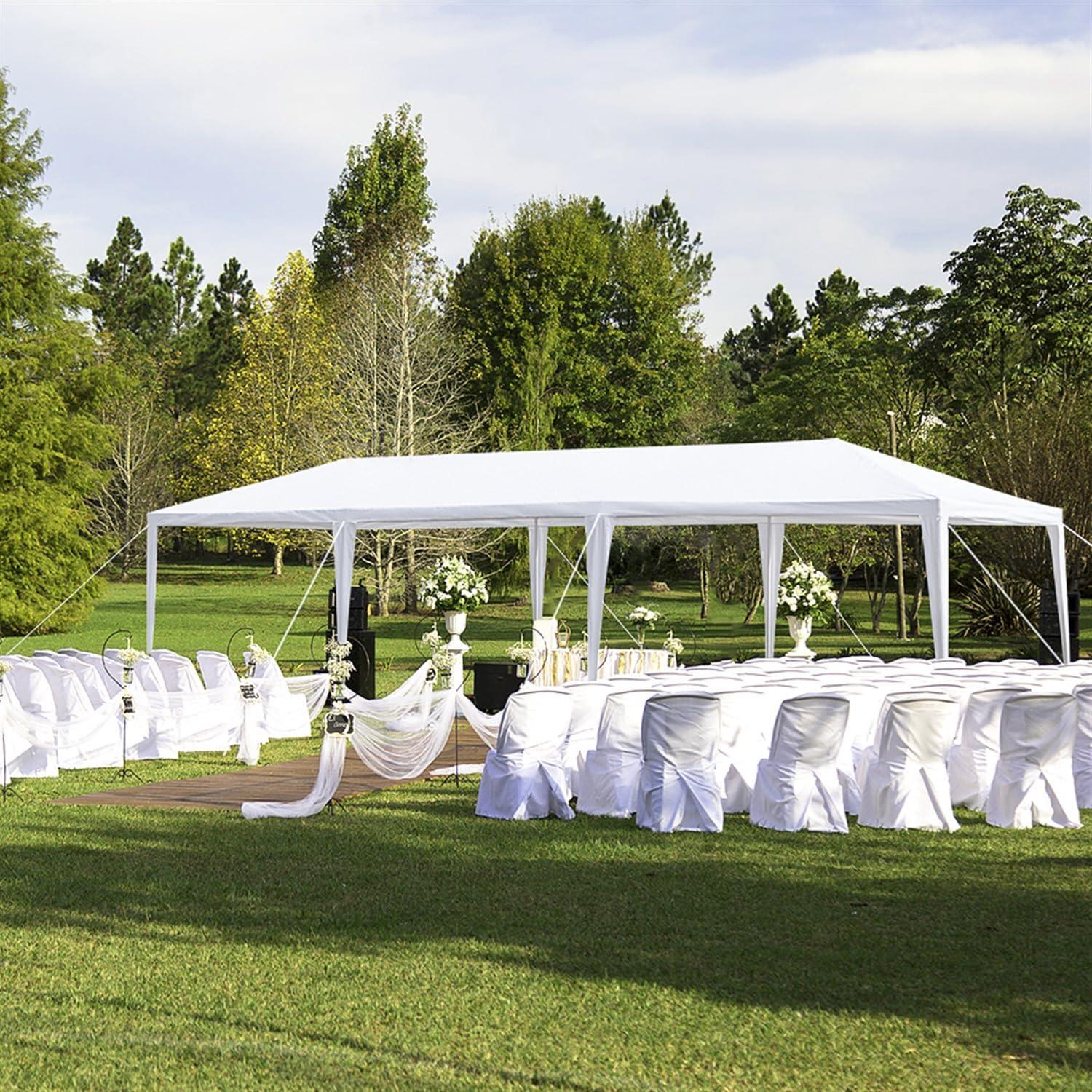 Spacious Outdoor Gazebo Canopy Tent for Memorable Events, 10x30' with Removable Sidewalls and Windows