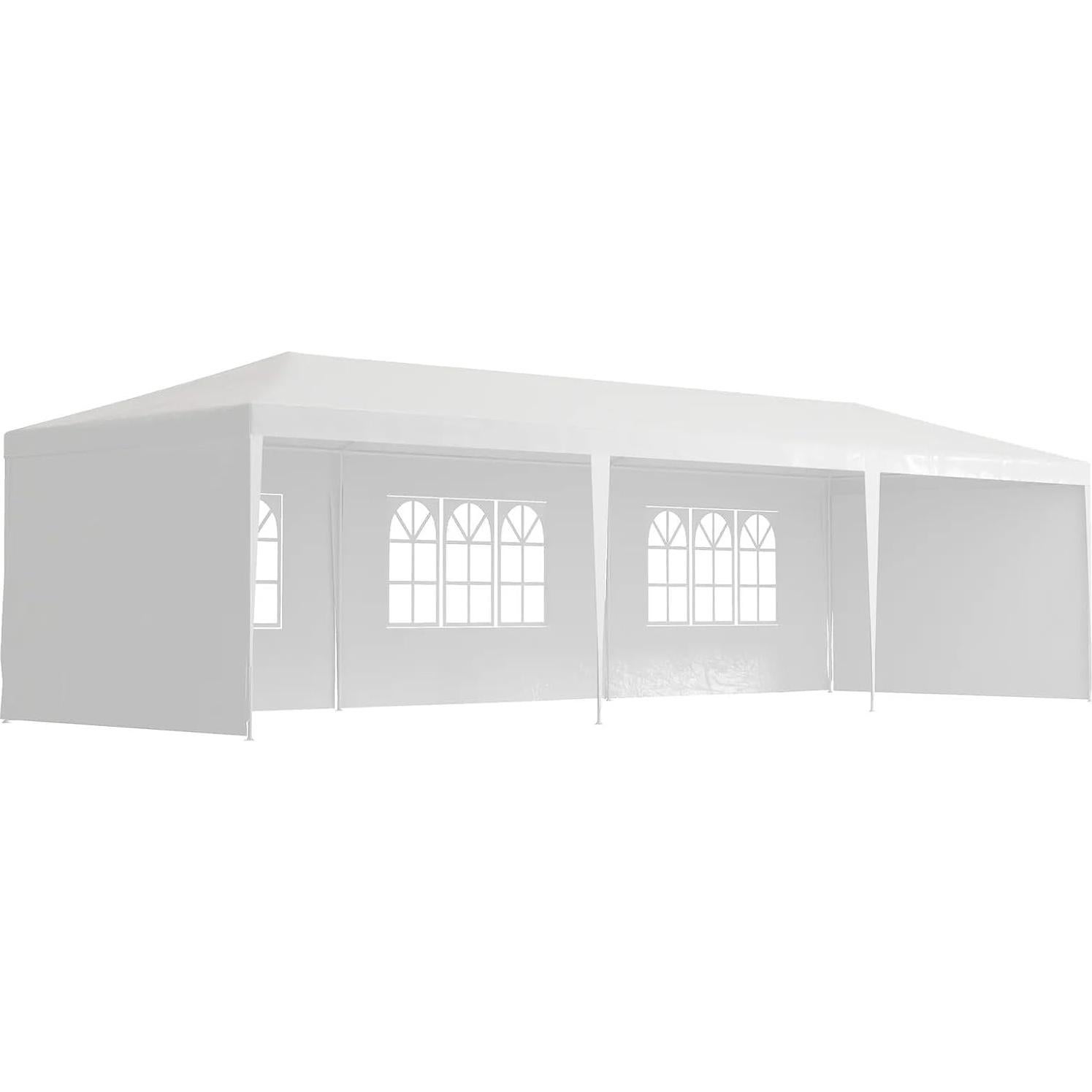Spacious Outdoor Gazebo Canopy Tent for Memorable Events, 10x30' with Removable Sidewalls and Windows