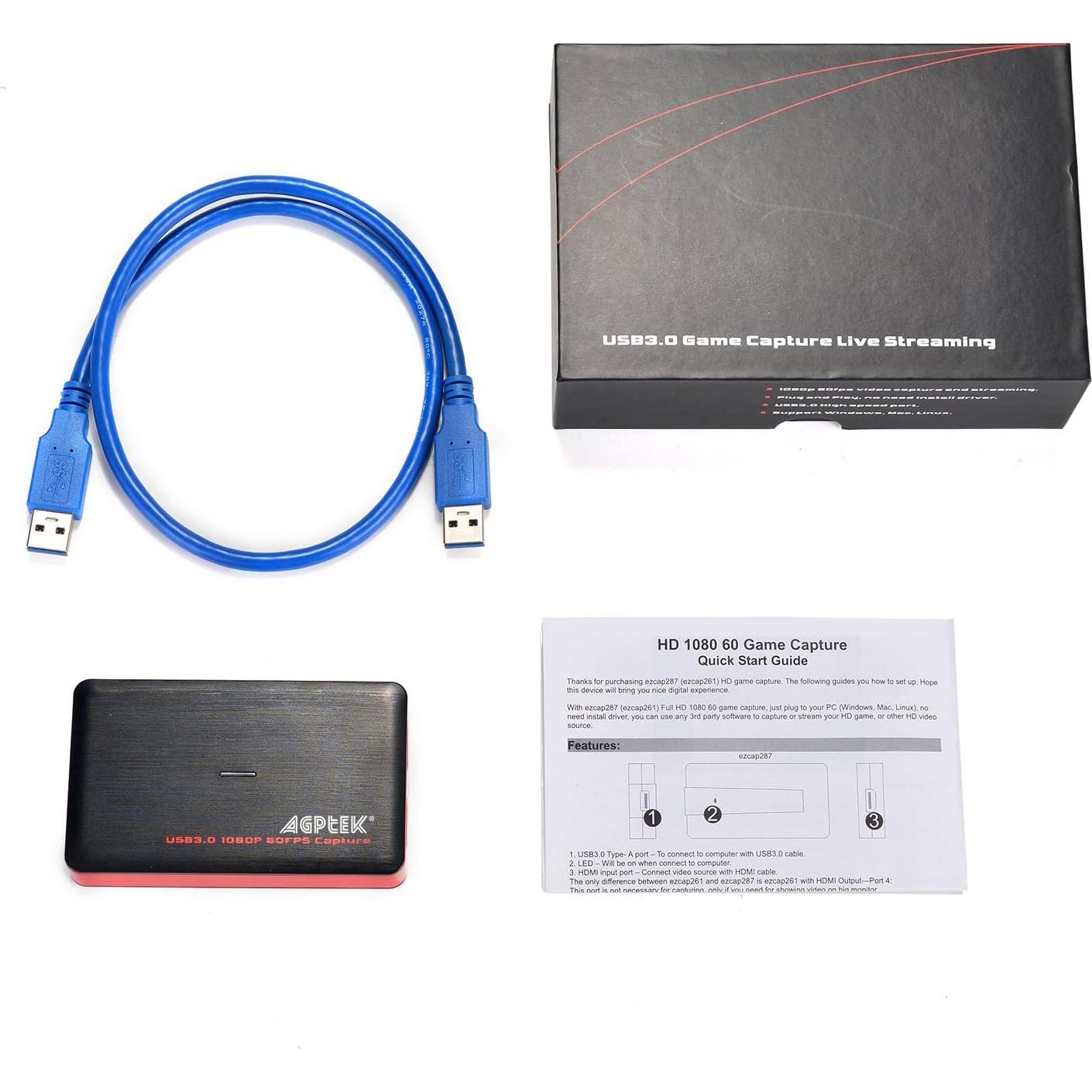 Tarjeta de Captura HDMI AGPTEK 4K 30FPS Streaming en Vivo