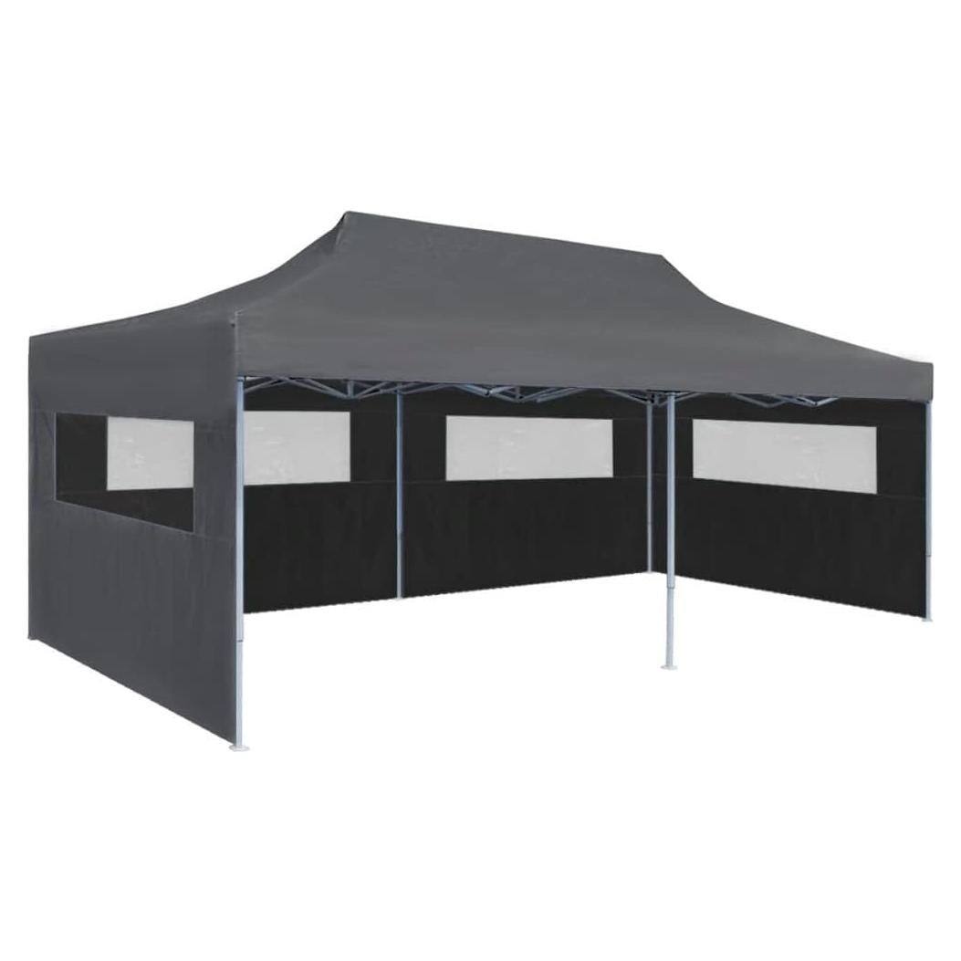 Outdoor Wedding Party Tent Camping Tent Gazebo Canopy, Gazebo Catering Event, Suitable for Wedding, Garden, Folding Pop-up Partytent with Sidewalls 9'10"x19'8" Anthracite