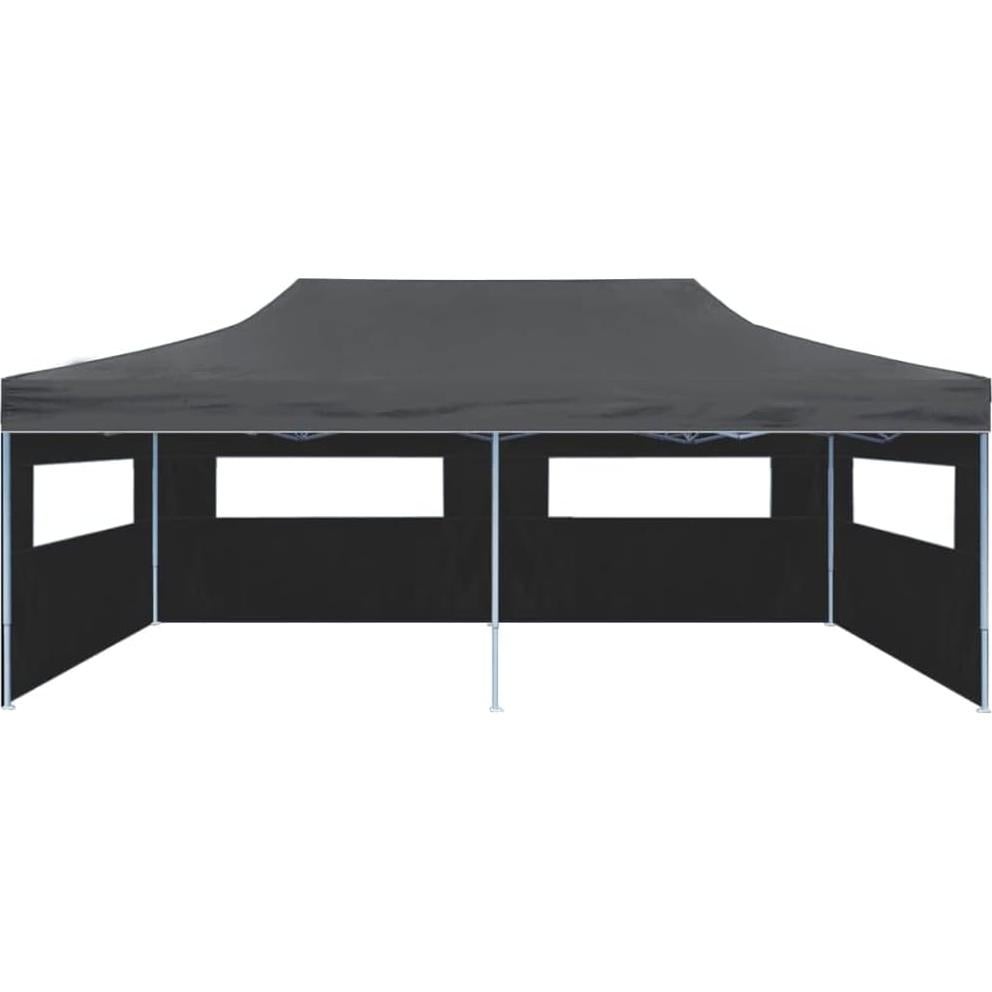 Outdoor Wedding Party Tent Camping Tent Gazebo Canopy, Gazebo Catering Event, Suitable for Wedding, Garden, Folding Pop-up Partytent with Sidewalls 9'10"x19'8" Anthracite