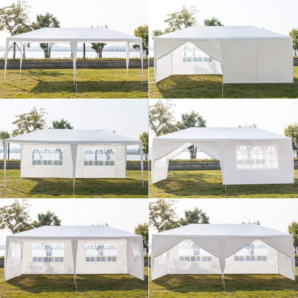 Carpa de Fiesta Exterior 10x6m Myoihomora Impermeable Blanca