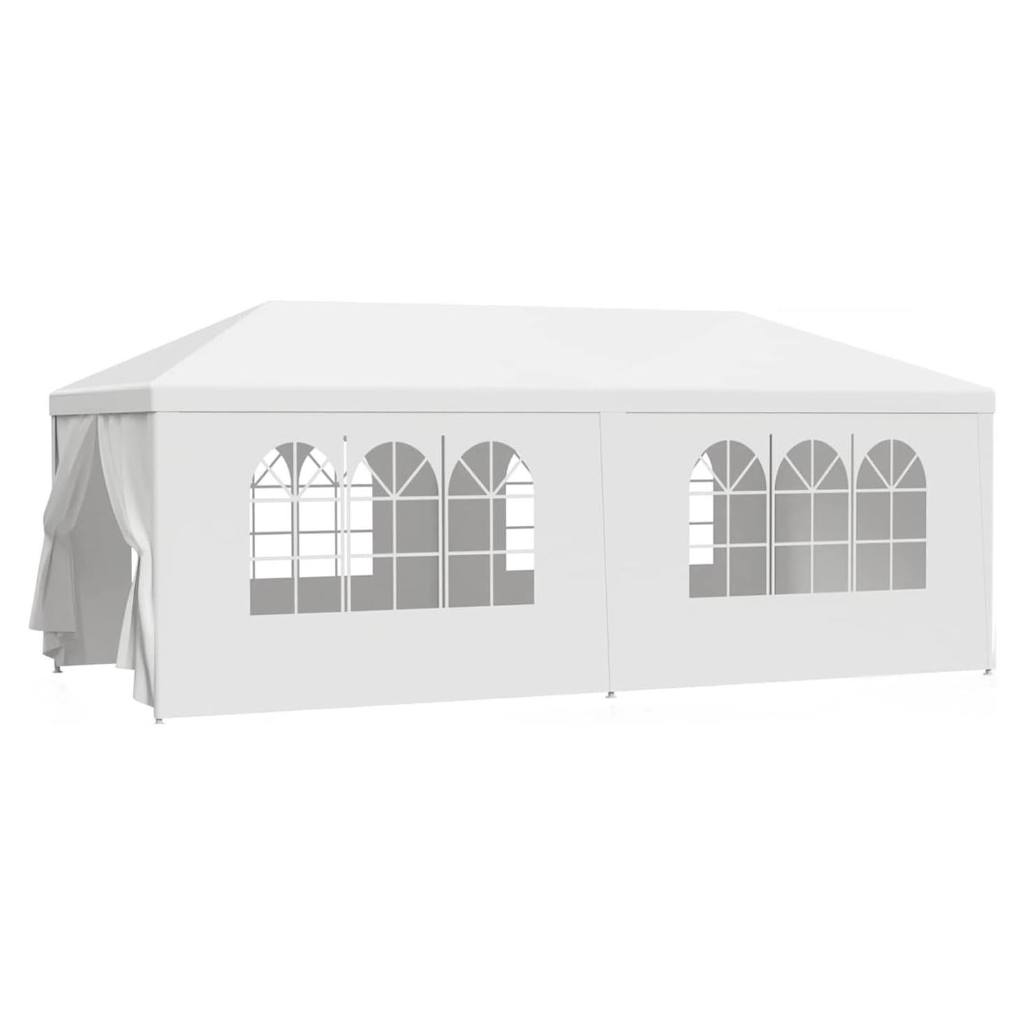 10x20Ft Outdoor Canopy Tent with 6 Removable Sidewalls, Waterproof PE Gazebo for Weddings, Parties, and Events