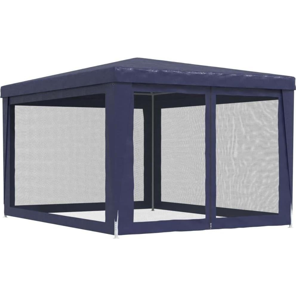 Party Tent with 4 Mesh Sidewalls Blue 9.8'x13.1' HDPE,Heavy Duty Party Tent with Water Resistant Roof and Mesh Sidewalls for Outdoor Events Garden Structures