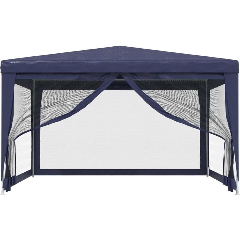 Party Tent with 4 Mesh Sidewalls Blue 13.1'x13.1' HDPE,Party Tent with Iron Frame, Water Resistant Canopy and Mesh Sidewalls for Outdoor Events Outdoor Canopies, Outdoor Gazebos