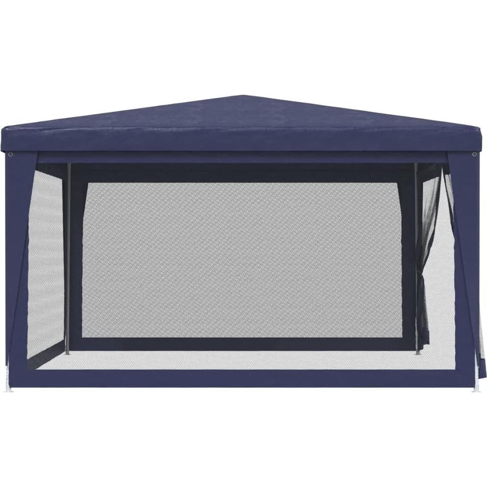 Party Tent with 4 Mesh Sidewalls Blue 13.1'x13.1' HDPE,Party Tent with Iron Frame, Water Resistant Canopy and Mesh Sidewalls for Outdoor Events Outdoor Canopies, Outdoor Gazebos