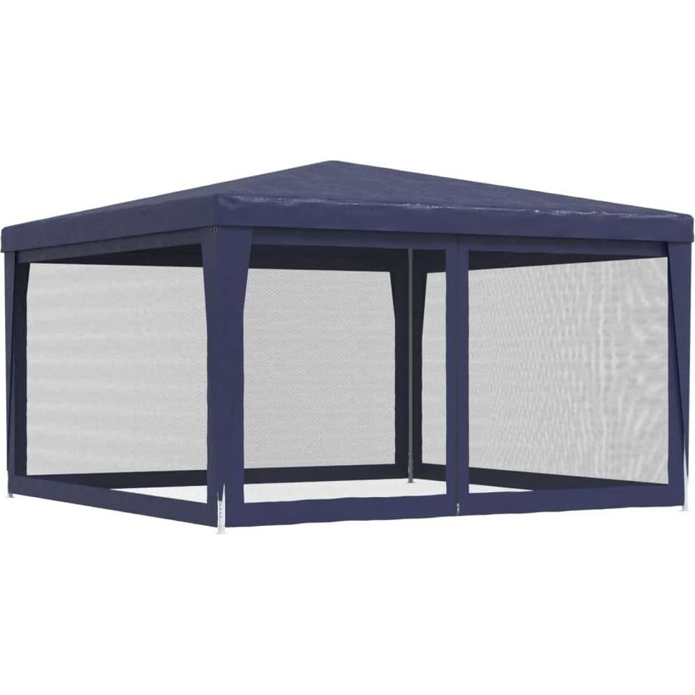Party Tent with 4 Mesh Sidewalls Blue 13.1'x13.1' HDPE,Party Tent with Iron Frame, Water Resistant Canopy and Mesh Sidewalls for Outdoor Events Outdoor Canopies, Outdoor Gazebos