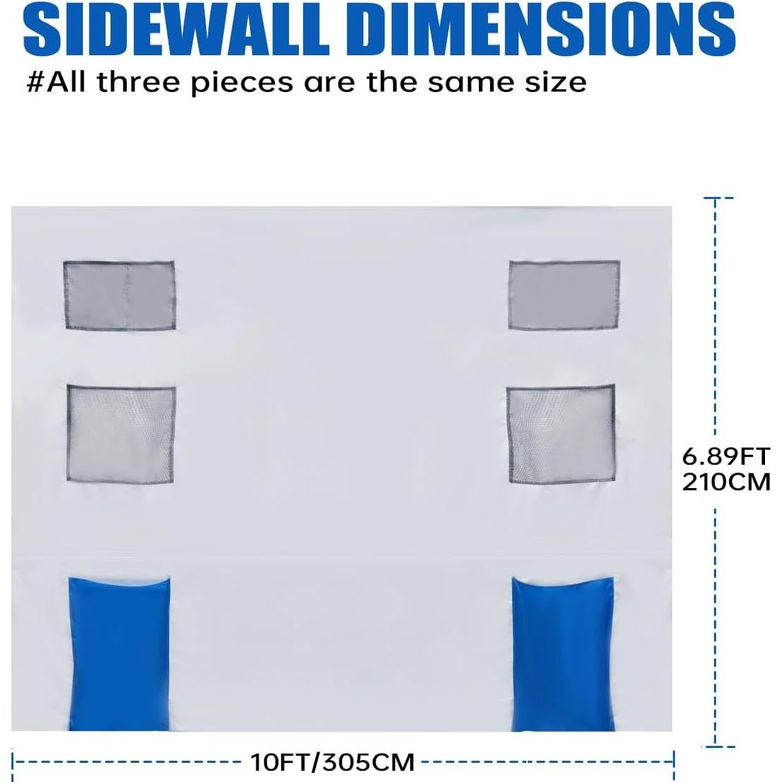 Paredes Laterales de Canopy Birodeko 3 Pcs 3.05x3.05m Impermeables