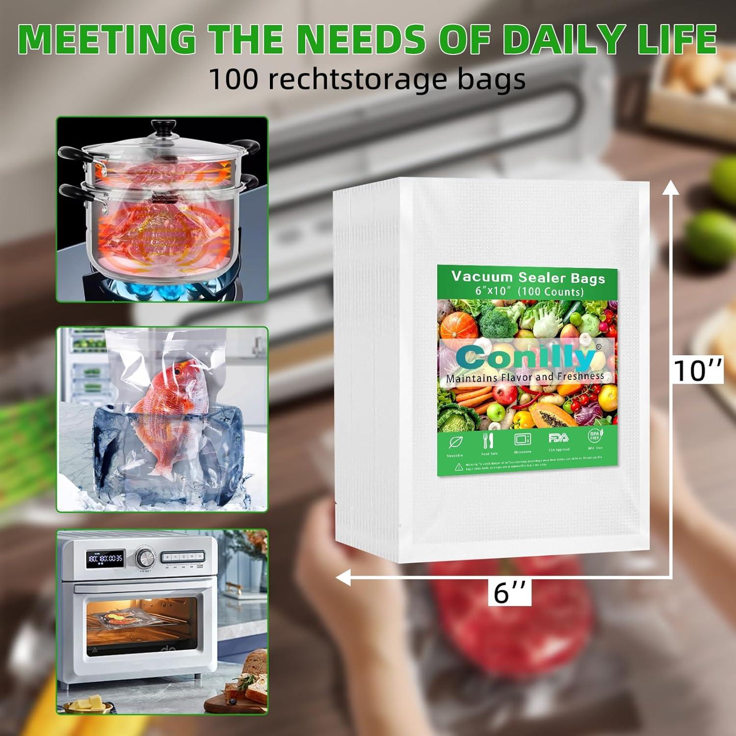 Bolsas de Sellado al Vacío Conilly 100 Unidades 15x25 cm