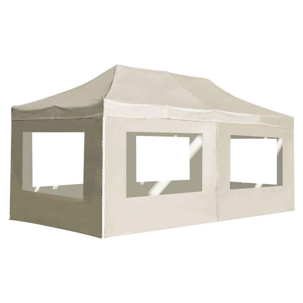Elegant Folding Party Tent for Outdoor Gatherings, Waterproof and Durable, BBQs and Family Events, Cream 19.7'x9.8'