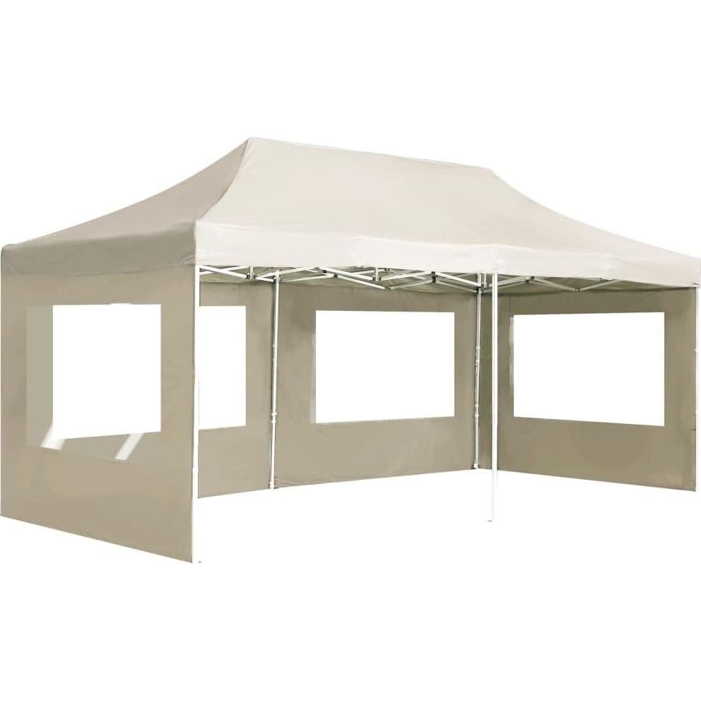 Elegant Folding Party Tent for Outdoor Gatherings, Waterproof and Durable, BBQs and Family Events, Cream 19.7'x9.8'