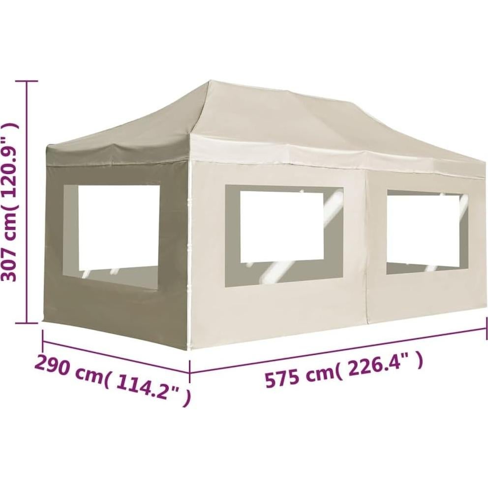 Elegant Folding Party Tent for Outdoor Gatherings, Waterproof and Durable, BBQs and Family Events, Cream 19.7'x9.8'