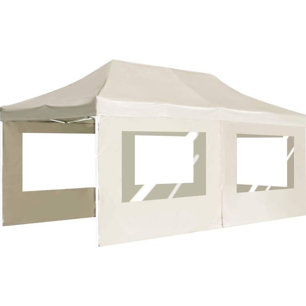 Elegant Folding Party Tent for Outdoor Gatherings, Waterproof and Durable, BBQs and Family Events, Cream 19.7'x9.8'