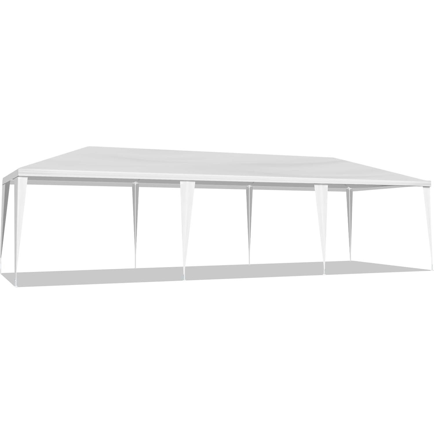 Carpa de Fiesta Exterior 10x30m Pérgola Blanca 5 Paredes Removibles