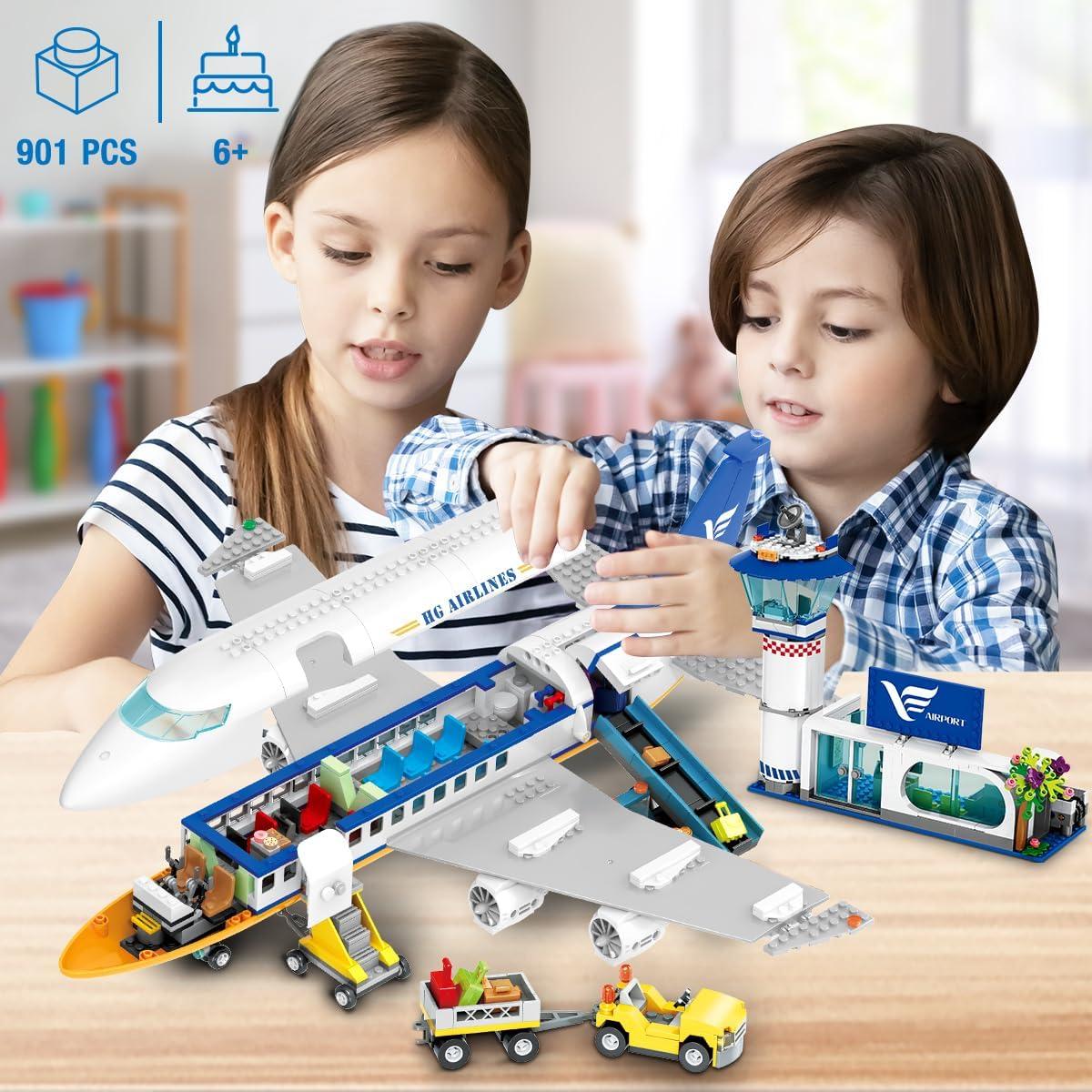 HOGOKIDS Conjunto de Bloques de Construcción Avión 901 PCS