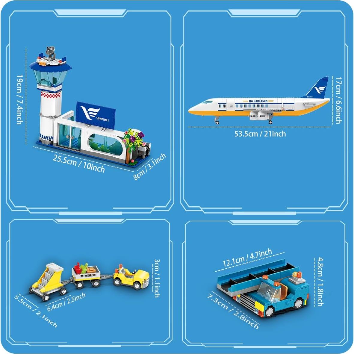 HOGOKIDS Conjunto de Bloques de Construcción Avión 901 PCS