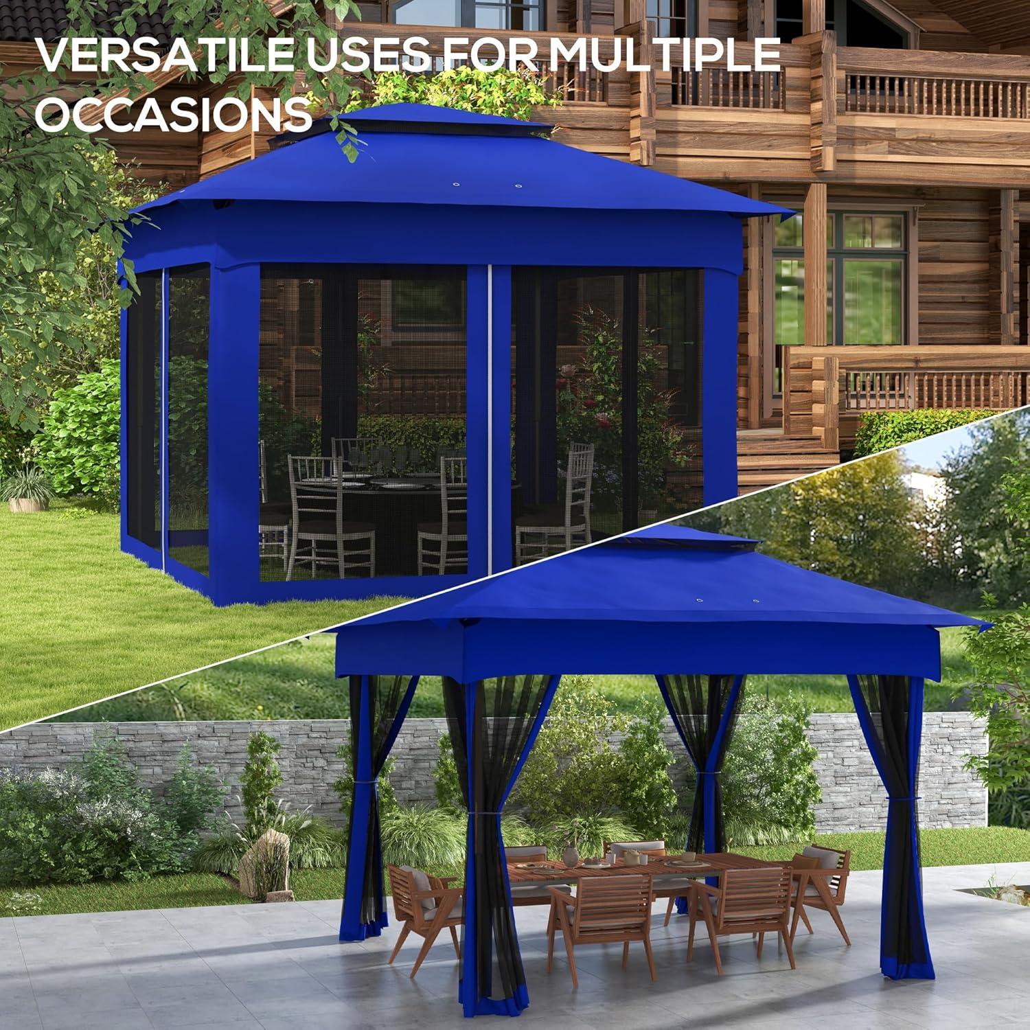 Carpa Plegable 3.05x3.05m SeeTruth para Patio Exterior Azul