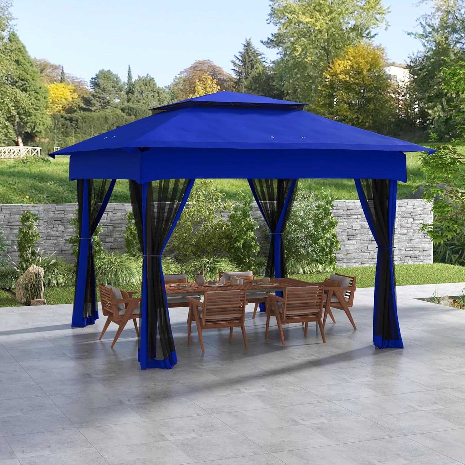 Carpa Plegable 3.05x3.05m SeeTruth para Patio Exterior Azul