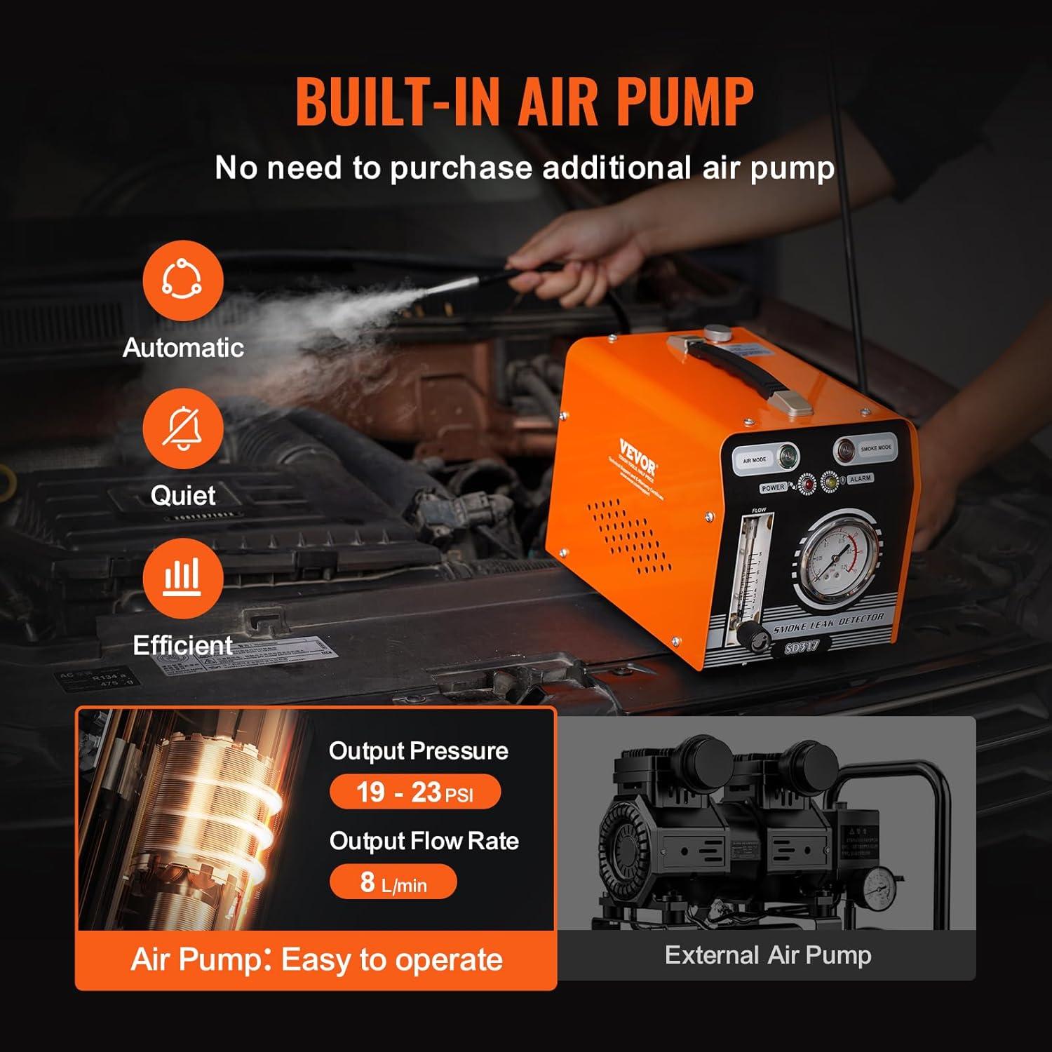 Detector de Fugas de Humo VEVOR SD317 con Medidor de Flujo