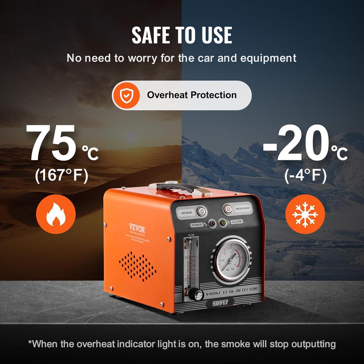 Detector de Fugas de Humo VEVOR SD317 con Medidor de Flujo